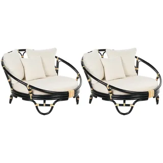 Sonneninsel, Schwarz, Beige, Naturmaterialien, 112x71x110 cm, Loungemöbel, Sonneninseln
