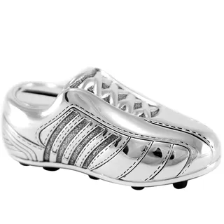 Brillibrum Spardose Fußballschuh Spardose Gelddose Metall versilbert Fußballfan
