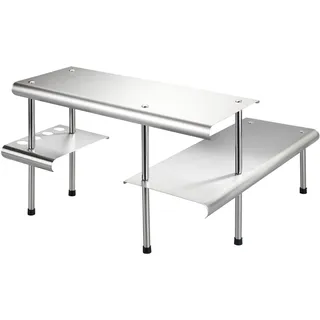 Wenko Maximex Eckregal Massivo Trio silber 50,0 x 50,0 x 31,0 cm, Küchen Organizer, Silber