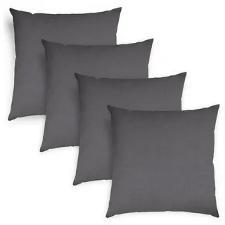 sleepling Sofakissen Zierkissen, (4 St., 4er Set), gemütliches Dekokissen aus robustem Polsterstoff, 40 x 40 cm grau