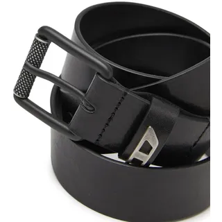 DIESEL Herren Gürtel - B-DAVE II, Leder, Metall Dornschließe, Logo-Prägung Schwarz / 95 cm