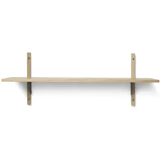 Ferm Living - Sector Wandregal single, 87 cm, Eiche / Messing schwarz