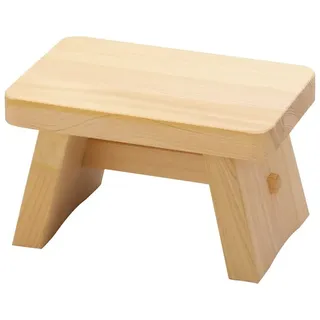 Japaner Badhocker im Onesen -Stil, Natural Hinoki Wood, H16cm, hergestellt in Japan 12401