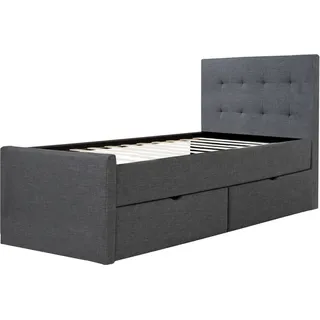 Homestyle4u Polsterbett 90 x 200 cm Grau