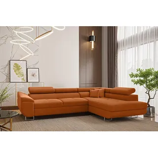 Fun Möbel Eckcouch Stoff 2-Sitzer orange