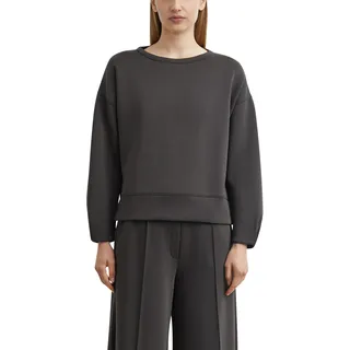 Sweatshirt COMMA, Damen, Gr. 38, braun, Sweatware, Obermaterial: 50% Polyester, 44% Viskose, 6% Elasthan, unifarben, regular fit hüftbedeckend, Rundhals, Sweatshirts Sweatshirt, im Layer-Look, Materialmix, Regular Fit