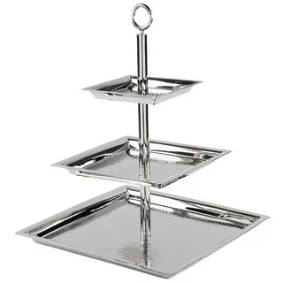 Fink Etagere NAGANO silberfarben - silber - LBH 34x34x44 cm