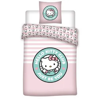 HELLO KITTY Club Rosa Baumwolle 140 x 200 cm + 65 x 65 cm