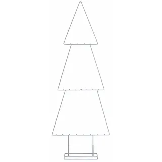 Spetebo Deko Metall Aufsteller für Zierschmuck - 111 cm/weiß - Weihnachtsbaum Tannenbaum für Weihnachtsschmuck