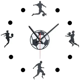 Relaxdays DIY Wanduhr "Fußball" Weiß,Schwarz