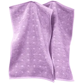 Möve Gästetuch Quadretti 2er-Pack Walk-Frottier Viola Größe 30x50 cm