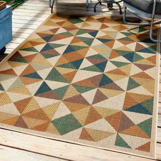 Teppich ANDIAMO "Sedona Dreieck" Teppiche Gr. B/L: 160 cm x 230 cm, 6 mm, 1 St., bunt (multi) Esszimmerteppiche Flachgewebe, modernes Design, In- und Outdoor geeignet