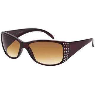 BEZLIT Eyewear Retrosonnenbrille Damen Designer Sonnenbrille Retro Strasssteine (1-St) mit verziertem Bügel braun