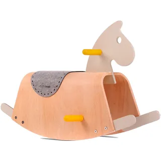 Schaukelpferd aus Holz  Holz-Schaukelpferd Schaukelpferd mit Filzsattel