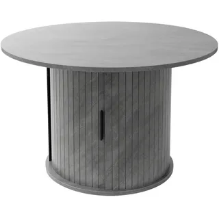 ML-Design Runder Couchtisch Grau Holz 80 x 50 cm