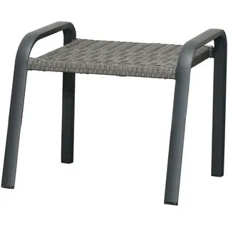 OUTFLEXX Kiribati Fußhocker, grau, Aluminium/Polyrattan, 59x50x49,5 cm
