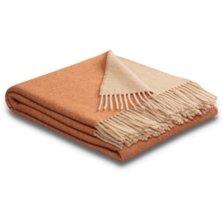 Plaid BIEDERLACK "Soft Impression" Wohndecken Gr. B/L: 150 cm x 200 cm, orange (orange, sand) Wolldecken