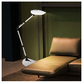 WOFI Schreibtischlampe, LED-Leuchtmittel fest verbaut, Warmweiß, Tischleuchte Schlafzimmer LED Tischlampe Schreibtisch Modern silberfarben