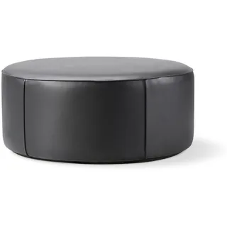 Fredericia Mono Pouf, Ø 90 cm, leder omni 301 schwarz