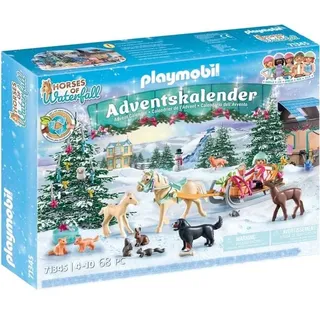 PLAYMOBIL 71345 - Horses of Waterfall - Adventskalender Pferde: Weihnachtliche Schlittenfahrt