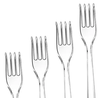 commerline Plastikgabel | Plastikbesteck Plastikgabeln | Robust Plastik Gabel | Party Besteck Wiederverwendbar Kuchengabeln | Spülmaschinenbeständig gemäß