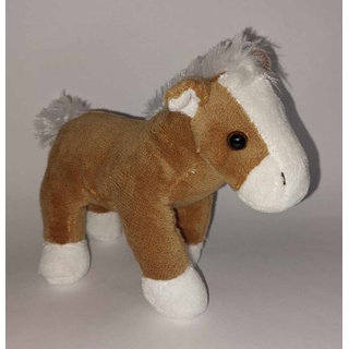 Plüschtier Pferd 16 cm, braun, weiße Mähne, Stofftiere Kuscheltiere Pferde Pony Ponys Tier