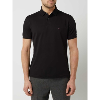 Regular Fit Poloshirt aus Piqué, Black, M