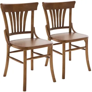 Oviala Business 2er-Set Stühle im skandinavischen Stil aus dunklem Ulmenholz - Oviala