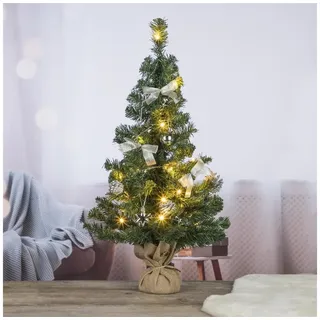 Bambelaa! Künstlicher Weihnachtsbaum Künstlicher Weihnachtsbaum 75cm Mit Christbaumschmuck LED Beleuchtung silberfarben