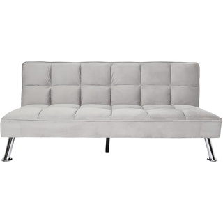 Sofa MCW-K21, Klappsofa Couch Schlafsofa, Nosagfederung Schlaffunktion Liegefläche 187x107cm ~ Samt, grau