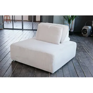 KAWOLA Hocker WIOLO SOFT Polsterhocker mit Rückenkissen Cord hellgrau