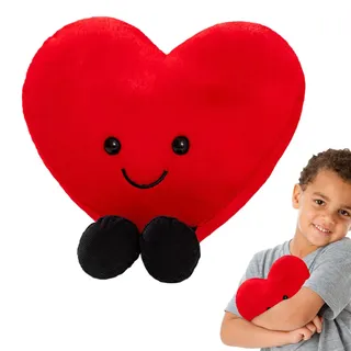 Herzkissen-Kissen, rotes herzgefülltes Plüschkissen, süßes weiches Plüsch-Herzkissen zum Valentinstag, kuscheliges und Flauschiges Dekokissen, Geschenk für Freund, Freundin, Hochzeit, Heimdekoration