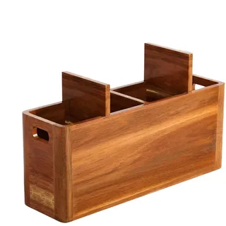 Générique Küchenutensilienhalter – Utensilien-Organizer aus Holz, Besteckhalter aus Holz, geteilter Besteckhalter für Haus, Wohnung, Wohnmobil, Party, Weihnachten, Bauernhof, Tischschrank