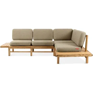 KONSIMO® Loungesofa ATREDA Garten-Ecksofa rechts, Loungesofa Gartenmöbel, hergestellt in der EU beige