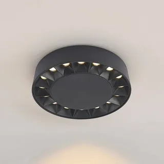 LUCANDE LED Außendeckenleuchte Aluminium 17,6 cm 1-flammig Schwarz