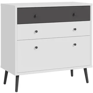FORTE Sideboard Harllson Dekor Weiß / Grau