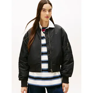 Tommy Hilfiger Tommy Jeans Damen Bomberjacke Essential mit Ärmeltasche, Schwarz (Black), XS - XS