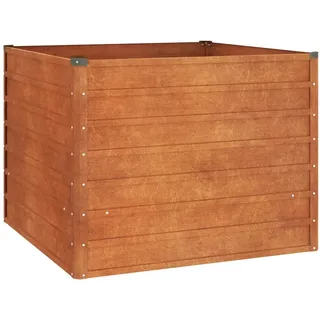 Helloshop26 - Hochbeet für Pflanzen Blumen Terrasse Garten Rostoptik 100 x 100 x 77 cm brauner Cortenstahl 02_0039857