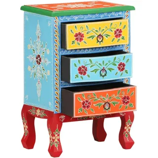 vidaXL Nachttisch Handbemalt 40x30x60 cm Mango Massivholz