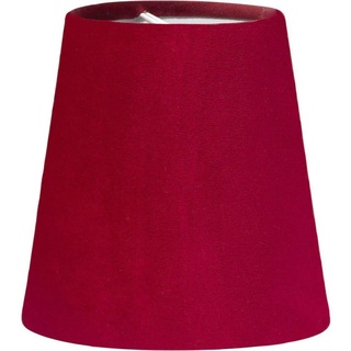 Lampenschirm Textil Samt hell rot PR Home Queen 10x10cm Befestigungsklipp für Kerzen Leuchtmittel