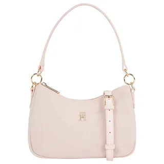 Schultertasche TOMMY HILFIGER "POPPY CANVAS SHOULDER BAG" Gr. B/H/T: 25 cm x 17,5 cm x 7,5 cm, pink (whimsy pink) Damen Taschen Handtaschen