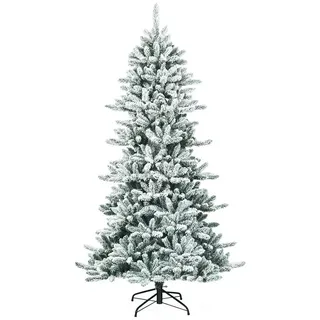 KOMFOTTEU Künstlicher Weihnachtsbaum Christbaum, Tanne, mit Schnee, 210cm