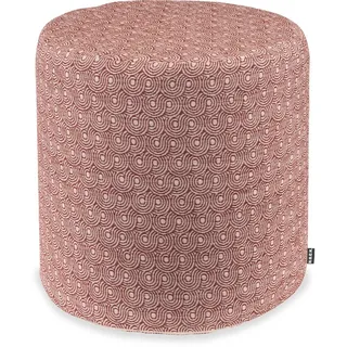 H.O.C.K. Sitzhocker H.O.C.K. Ivo Hocker Pouf Ø45x45cm rund rot / bordeaux col. 304, Hocker, Barhocker & Sitzhocker, Schminktischhocker, Wohnzimmer Hocker rot