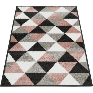 Teppich Salamanca, Andiamo, rechteckig, Höhe: 7 mm, Kurzflor, Wohnzimmer grau|rosa 60 cm x 110 cm x 7 mm
