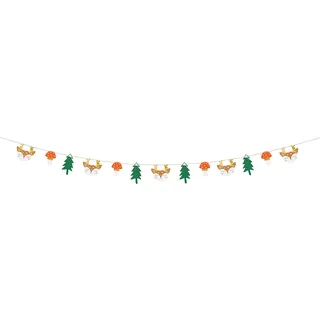 PartyDeco Papier Girlande Wald Wald Tiere Weihnachtsbaum Kette Banner