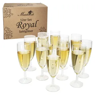 12er Set Royal Sektgläser 140ml Champagner-Glas klare Sektflöte Prosecco Party