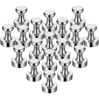 Extra starke Neodym-Magnete, Packung mit 18 Kegelmagneten Mini-Metallmagnete Druckstifte für magnetische Whiteboard Whiteboard Kühlschrank (12 x ... - Silber