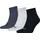 Quarter Socken 3 Paar Blau/Grau 39-42