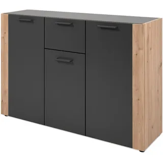 furn.design Sideboard 125,5 x 85 x 34,5 cm Anthrazit / Grau