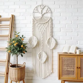 Yaxloi Baum des Lebens Traumfänger Makramee, Traumfänger Boho | Wandtraumfänger, Mit dem Segen der „Bewahrung der Schönheit“ Geeignet für Schlafzimmer, Wohnzimmer und Eingangshallen